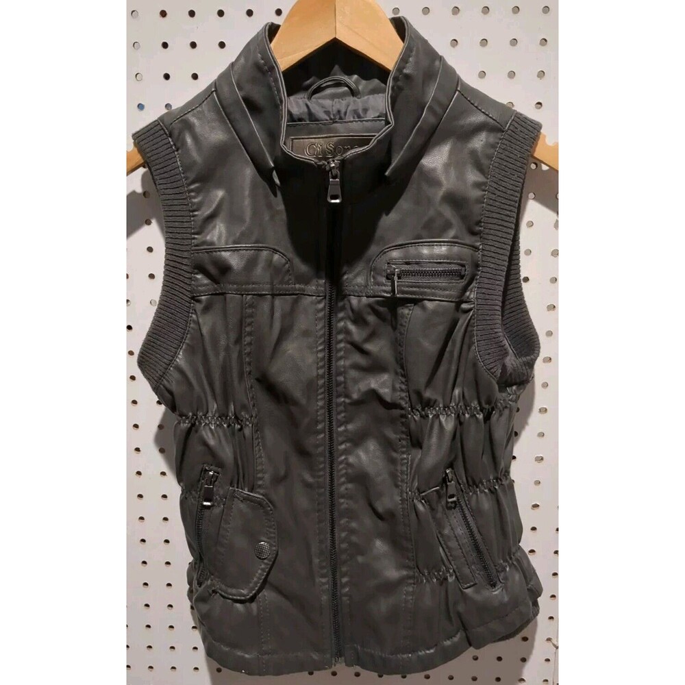 Ci Sono Vest Jacket Medium Gray Silver Women